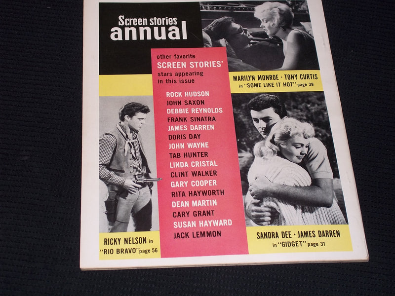 1960 ANNUAL SCREEN STORIES MAGAZINE - TONY CURTIS JANET LEIGH COVER - E 14096