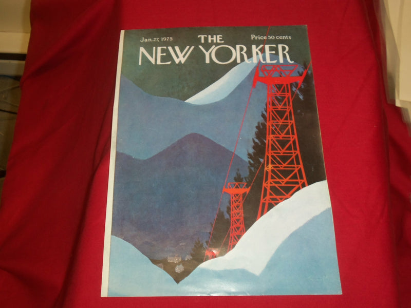 1975 JANUARY 27 NEW YORKER MAGAZINE FRONT COVER ONLY - GREAT ART FOR FRAMING