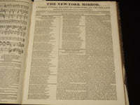 1831-1832 NEW YORK MIRROR AND LADIES GAZETTE BOUND VOLUME - R 89H