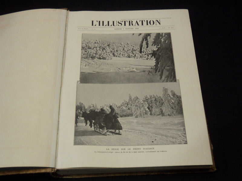 1918 L'ILLUSTRATION FRENCH MAGAZINE BOUND VOLUME SET OF 2 - LA GUERRE