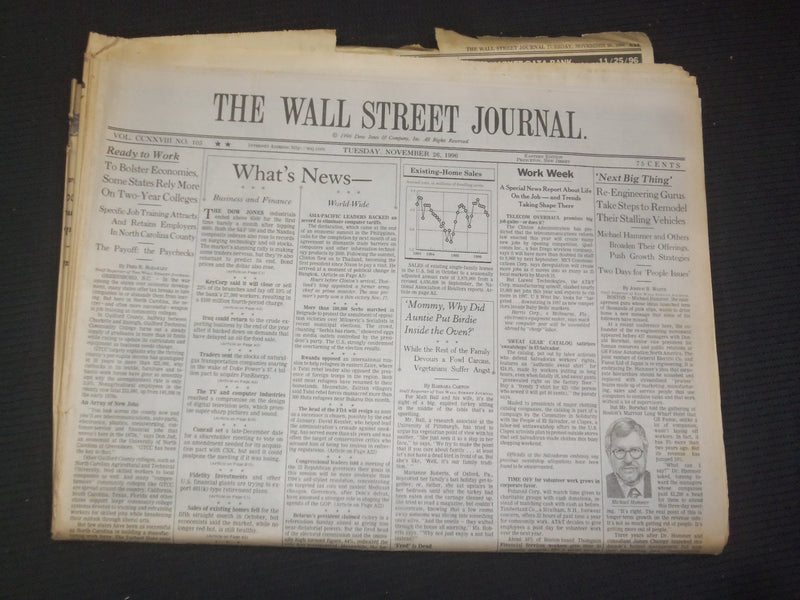 1996 NOV 26 THE WALL STREET JOURNAL -MICHAEL HAMMER, RE-ENGINEERING GURR- WJ 265