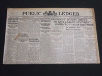 1919 FEBRUARY 25 WILSON & LEAGUE NEWSPAPER LOT OF 2 - PUBLIC LEDGER - NP 2700