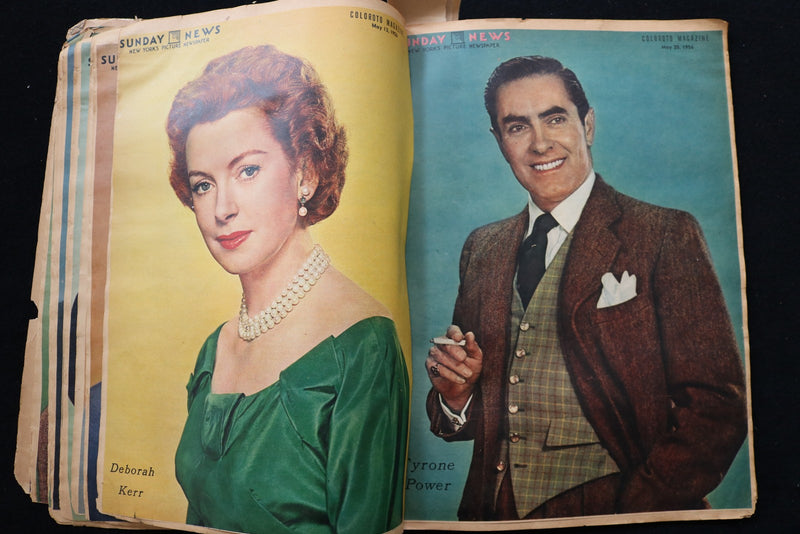 1955-1956 MOVIE STARS COLOROTO PHOTOS SCRAPBOOK - R. BURTON - L. CARON - E 24922