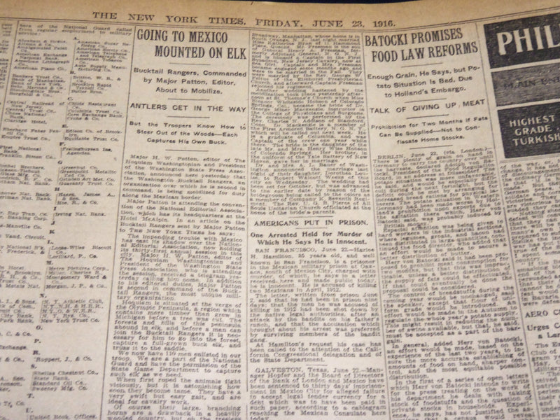 1916 JUNE 23 NEW YORK TIMES - OUR MEN SAY MEXICAN ATTACK UNPROVOKED - NT 8624