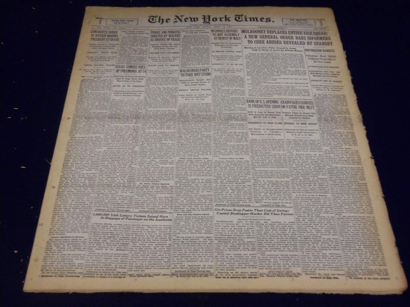 1931 APRIL 12 NEW YORK TIMES - ISAAC GIMBEL DIES OF PNEUMONIA AT 74 - NT 2447