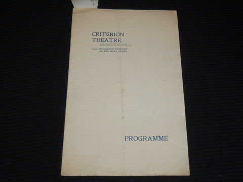 1911 CRITERION THEATRE PROGRAMME - EDMUND GWENN - K 578