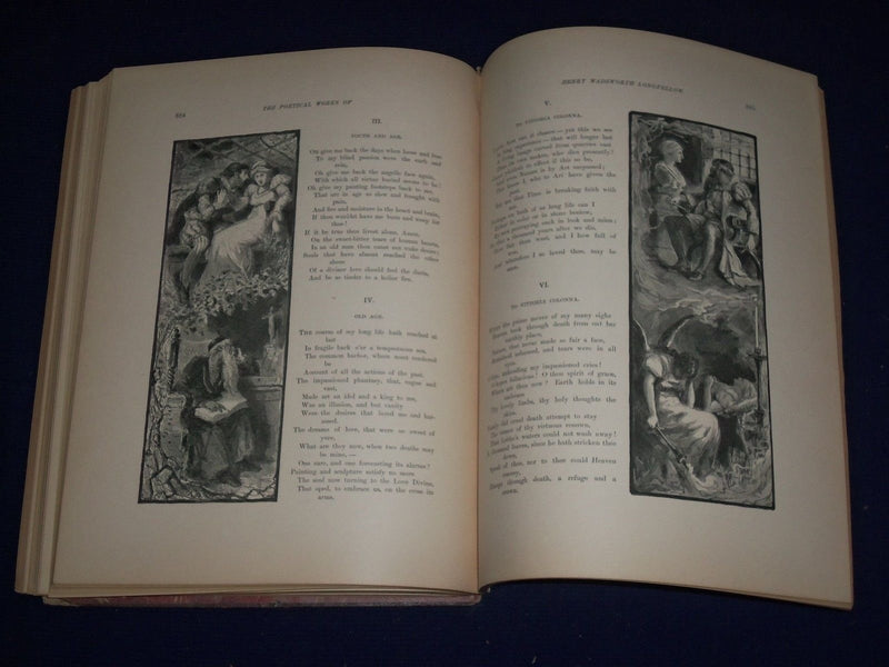 1879 POETICAL WORKS OF HENRY WADSWORTH LONGFELLOW VOL LOT OF 3 - KD 1314