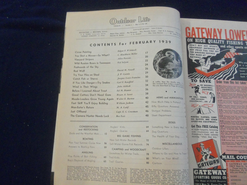 1939 FEBRUARY OUTDOOR LIFE MAGAZINE - YOUR SHOT A MOOSE.. SO WHAT? - ST 267O