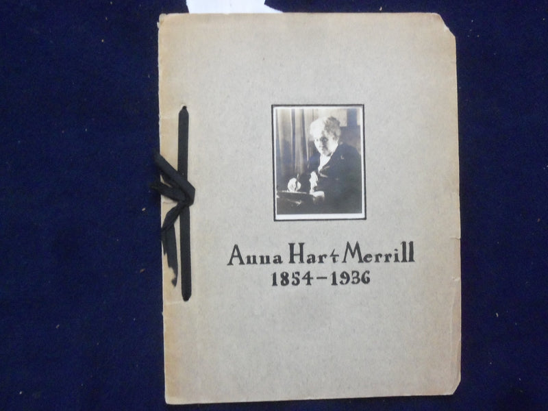 1936 ANNA HART MERRILL 1854-1936 MEMORIAL SERMON SOFTCOVER BOOKLET - K 227