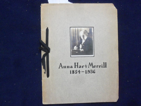1936 ANNA HART MERRILL 1854-1936 MEMORIAL SERMON SOFTCOVER BOOKLET - K 227