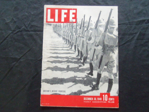 1940 DECEMBER 30 LIFE MAGAZINE - BRITAIN'S DESERT FIGHTERS - L 215