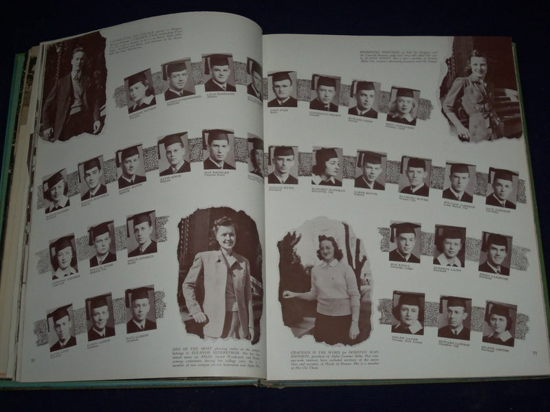 1942 OREGANA UNIVERSITY OF EUGENE OREGON YEARBOOK - GREAT PHOTOS - YB 877