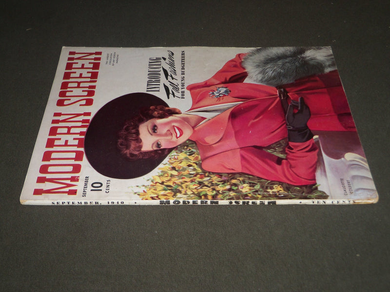 1940 SEPTEMBER MODERN SCREEN MOVIE MAGAZINE - CLAUDETTE COLBERT COVER - M 132