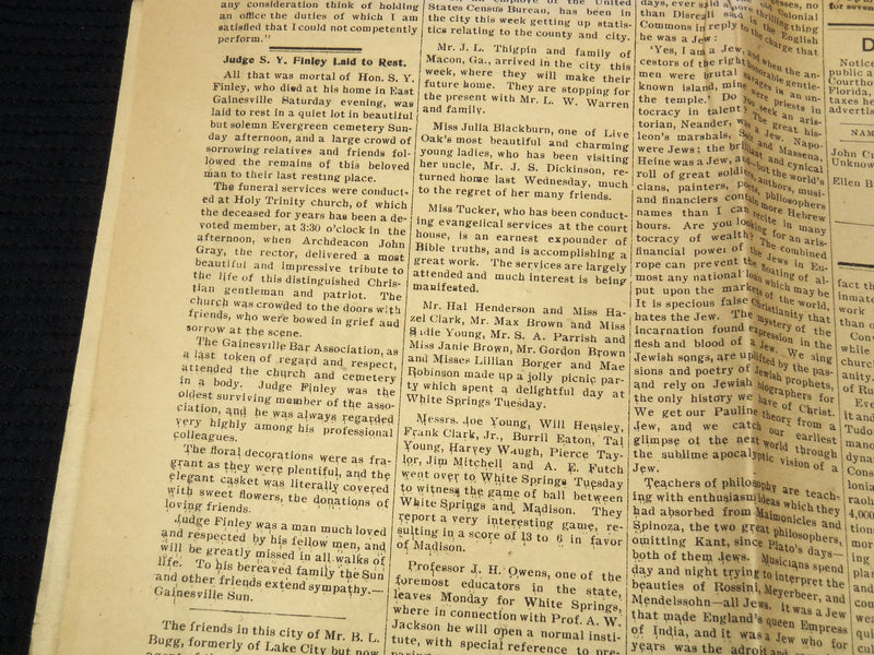 1903 JULY 3 THE CITIZEN REPORTER NEWSPAPER - LAKE CITY FLORIDA - NP 8957