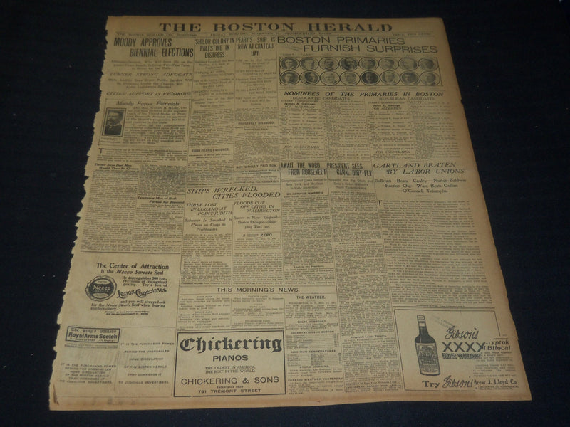 1906 NOVEMBER 16 THE BOSTON HERALD - BOSTON PRIMARIES FURNISH SURPRISES - BH 135