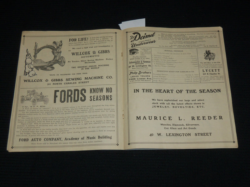 1908-1909 THE MELTING POT PROGRAM - BALTIMORE PERFECT PLAYHOUSE - J 6872