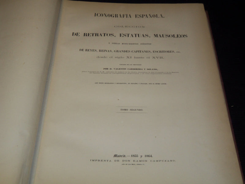1855-1864 ICONOGRAFIA ESPANOLA COLECCION DE RETRATOS VALENTIN VOLUME 1 & 2 - #26