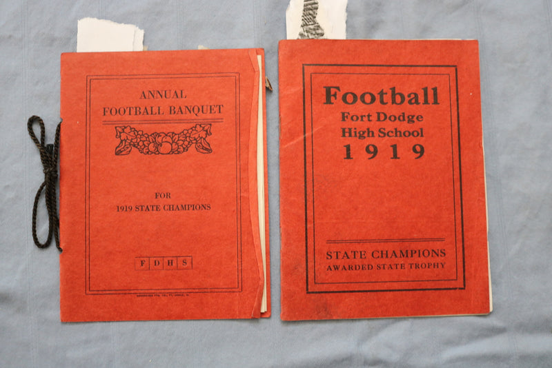 1919 FORT DODGE HIGH SCHOOL PROGRAMS SOFTCOVER BOOKS - LOT OF 2 - K 730