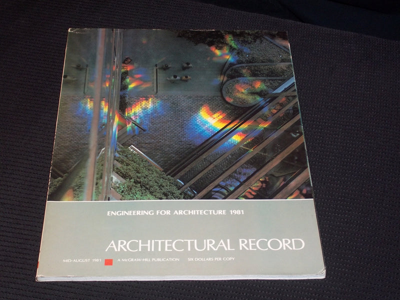 1981 MID AUGUST ARCHITECTURAL RECORD MAGAZINE - ENGINEERING FRONT COVER - E 5948