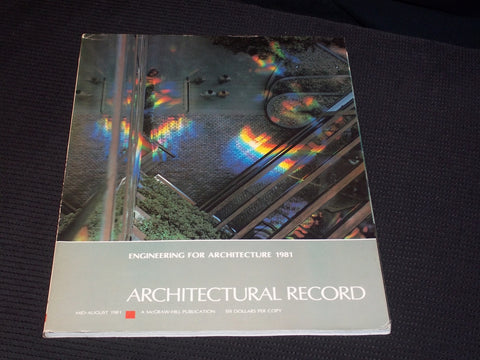 1981 MID AUGUST ARCHITECTURAL RECORD MAGAZINE - ENGINEERING FRONT COVER - E 5948