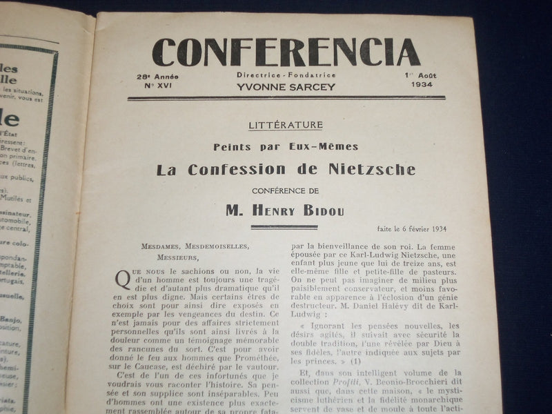1934 CONFERENCIA JOURNAL DE L'UNIVERSITE DES ANNALES LOT OF 3 - FRENCH - J 1723