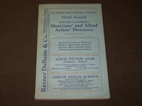 1925-1926 CHICAGO & MIDWEST MUSICIANS & ALLIED ARTISTS DIRECTORY BOOK - KD 5177