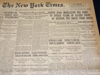 1916 DECEMBER 9 NEW YORK TIMES - GREEK KING MOBILIZING HIS ARMY - NT 8631