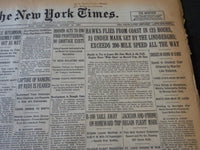 1930 AUGUST 14 NEW YORK TIMES - HAWKS FLIES FROM COAST IN 12 1/2 HOURS - NT 5619
