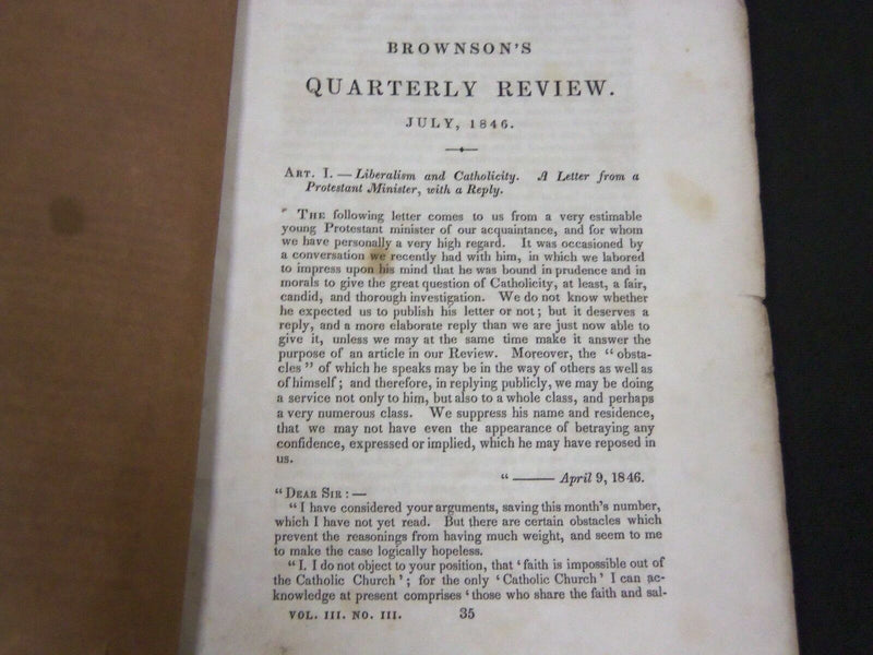 1844-1875 BROWNSON'S QUARTERLY REVIEW MAGAZINE LOT OF 56 ISSUES - O 1154