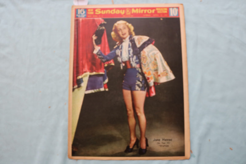 1944 APRIL 16 SUNDAY MIRROR NEWSPAPER MAGAZINE SECTION - JUNE HAVOC - NP 9083