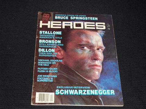 1985 DECEMBER HEROES MAGAZINE - ARNOLD SCHWARZENEGGER FRONT COVER - E 13412