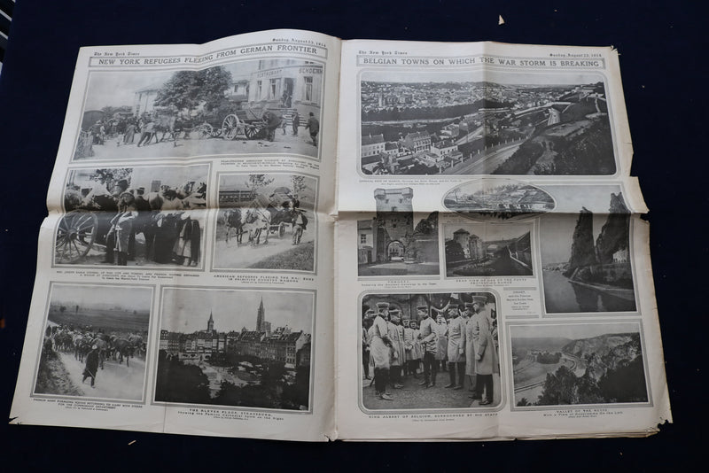 1914 AUGUST 23 NEW YORK TIMES PICTURE SECTION - BELGIAN BATTLE FLAGS - NP 8881