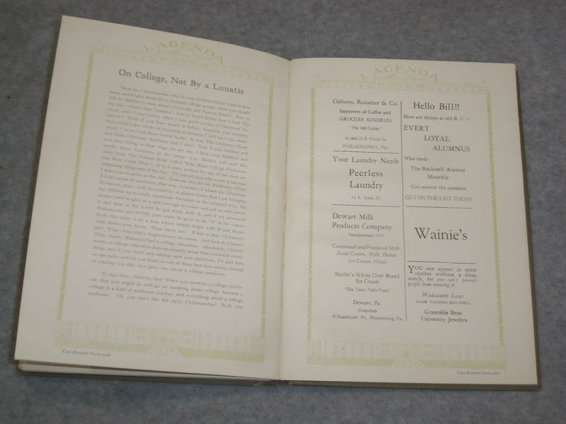 1928 L'AGENDA BUCKNELL UNIVERSITY YEARBOOK - LEWISBURG, PENNSYLVANIA - YB 2029