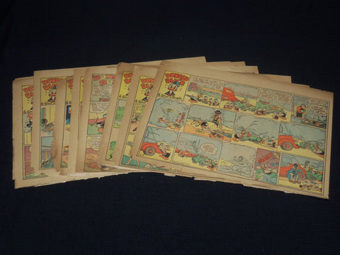 1940-1944 DONALD DUCK NEWSPAPER COLOR COMIC STRIPS - LOT OF 10 - NP 9179