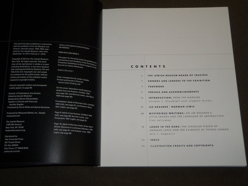 2014 FROM THE MARGINS 1945-1952 LEE KRASNER & NORMAN LEWIS CATALOG - KD 5098