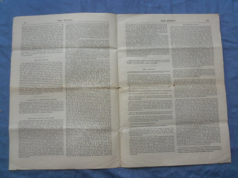 1881 THE STUDIO AND MUSICAL REVIEW NEWSPAPER - LOT OF 4 - NP 8416