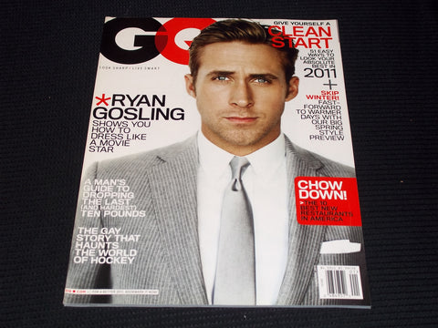 2011 JANUARY GQ MAGAZINE - RYAN GOSLING FRONT COVER - E 13424