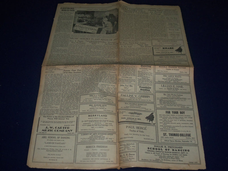 1928 SEP HOUSTON PRESS PAGE - FINDING THE NEXT TYCOBB & NEXT BABE RUTH - NP 972L