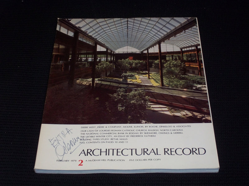 1979 FEBRUARY ARCHITECTURAL RECORD MAGAZINE - DEERE WEST MOLINE COVER - E 4173