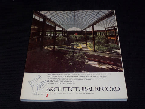 1979 FEBRUARY ARCHITECTURAL RECORD MAGAZINE - DEERE WEST MOLINE COVER - E 4173