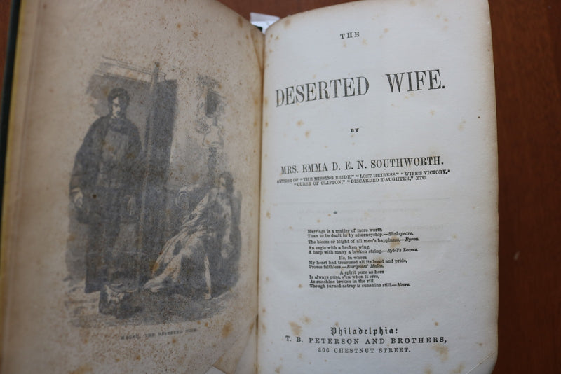 1856 THE DESERTED WIFE HARDCOVER BOOK BY EMMA SOUTHWORTH - KD 9612