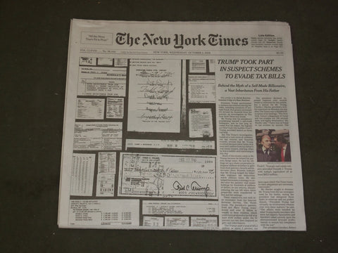 2018 OCTOBER 3 NEW YORK TIMES - TRUMP TOOK PART IN SCHEMES TO EVADE TAX BILLS