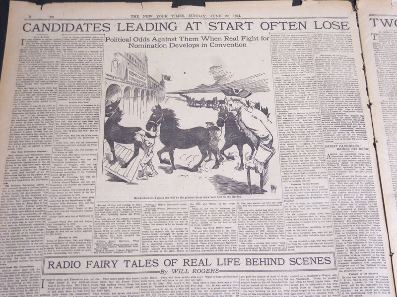 1924 JUN 22 NY TIMES SPECIAL FEATURES LEADERS POINT OUT DUTY DEMOCRATS - NT 7091