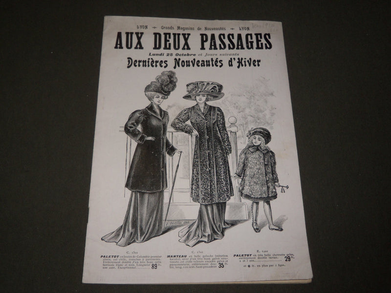 1910 AUX DEUX PASSAGES DERNIERES NOUVEAUTES D'HIVER FRENCH CATALOGUE - FR 1277