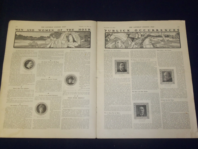 1899 NOV 18 THE SATURDAY EVENING POST MAGAZINE - RULE OF PUBLIC OPINION - B 6723