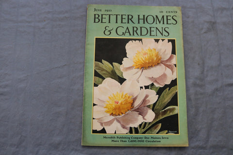 1933 JUNE BETTER HOMES AND GARDENS MAGAZINE - ILLUSTRATED COVER COVER - E 9722