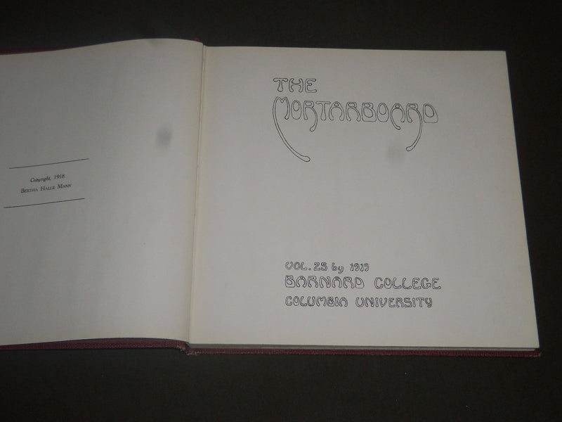 1919 MORTARBOARD BARDNARD COLLEGE YEARBOOK - GREAT PHOTOS - YB 951