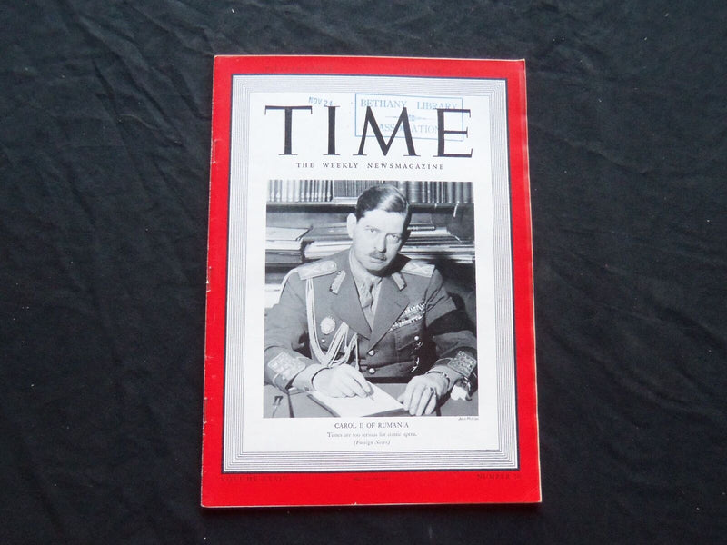 1939 NOVEMBER 13 TIME MAGAZINE - KING CAROL II - T 686