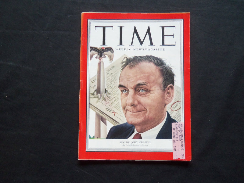 1952 OCTOBER 13 TIME MAGAZINE - SENATOR JOHN WILLIAMS - T 1352