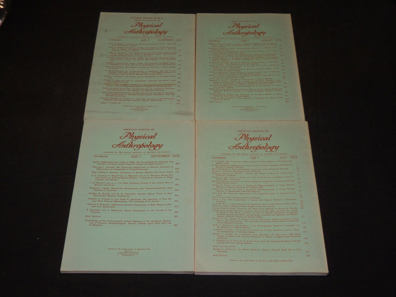 1978 AMERICAN JOURNAL OF PHYSICAL ANTHROPOLGY MAGAZINE LOT OF 4 - WR 106B